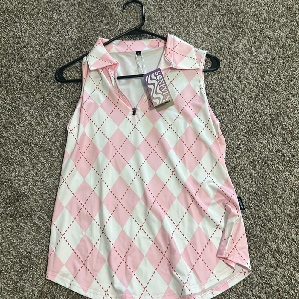 Golf collared tank top